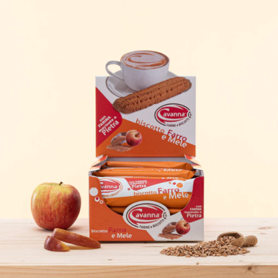 Cavanna-Biscotti Monoporzione  30 g Biscotti Monoporzione al Farro e Mele  