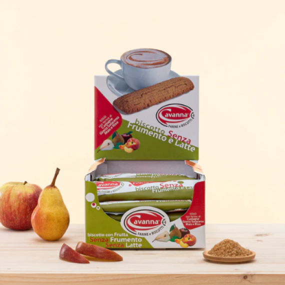 Cavanna-Biscotti Monoporzione  30 g Biscotti Monoporzione con Frutta - Senza Frumento e Senza Latte  